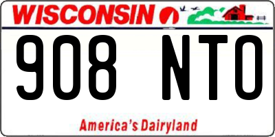 WI license plate 908NTO