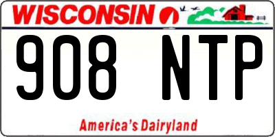 WI license plate 908NTP
