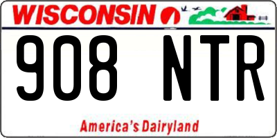 WI license plate 908NTR