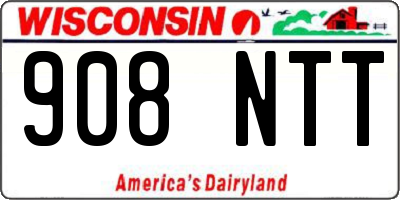 WI license plate 908NTT