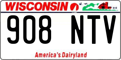 WI license plate 908NTV
