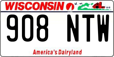 WI license plate 908NTW