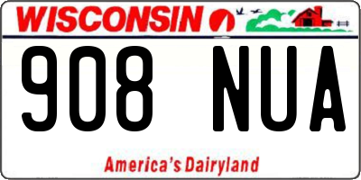 WI license plate 908NUA