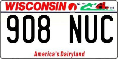 WI license plate 908NUC
