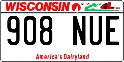 WI license plate 908NUE