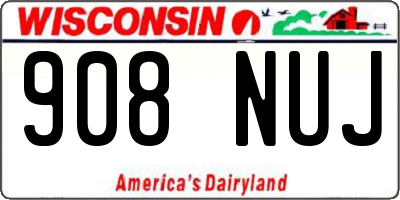 WI license plate 908NUJ