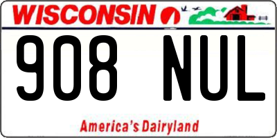 WI license plate 908NUL