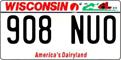 WI license plate 908NUO