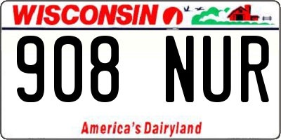 WI license plate 908NUR