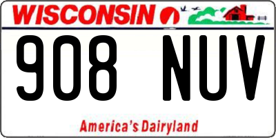 WI license plate 908NUV