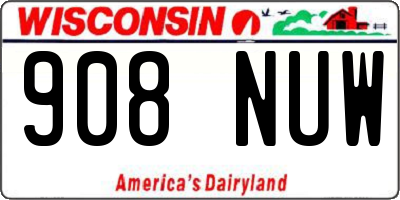 WI license plate 908NUW