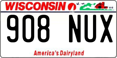 WI license plate 908NUX