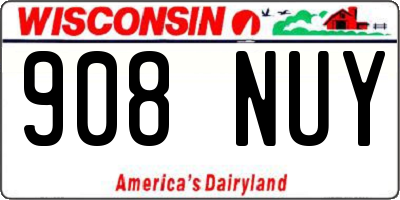 WI license plate 908NUY