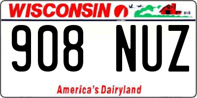 WI license plate 908NUZ