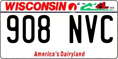 WI license plate 908NVC