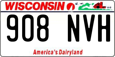 WI license plate 908NVH