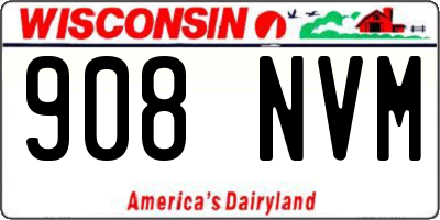 WI license plate 908NVM