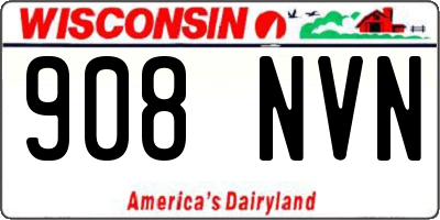 WI license plate 908NVN