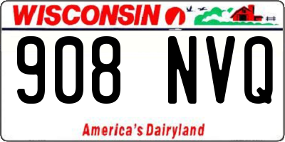 WI license plate 908NVQ