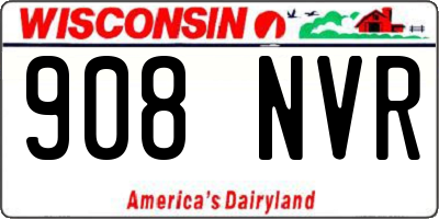 WI license plate 908NVR
