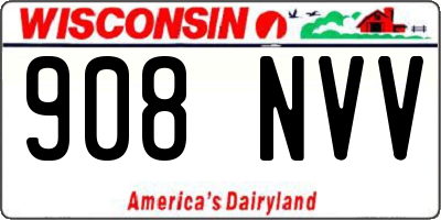 WI license plate 908NVV