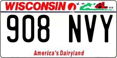 WI license plate 908NVY