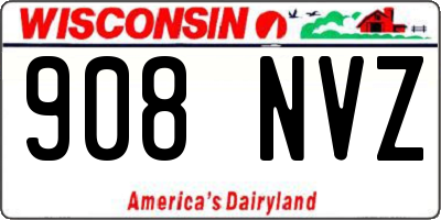 WI license plate 908NVZ