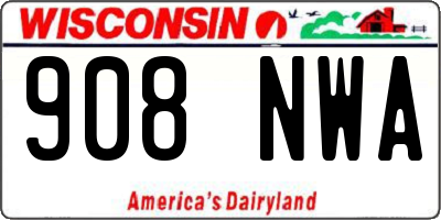 WI license plate 908NWA
