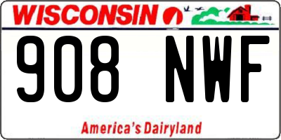 WI license plate 908NWF