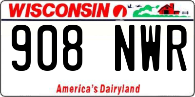 WI license plate 908NWR