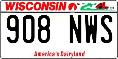 WI license plate 908NWS