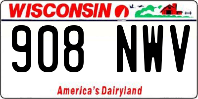 WI license plate 908NWV