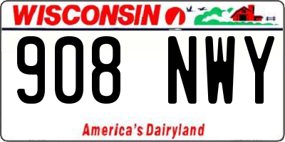 WI license plate 908NWY