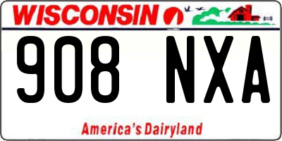 WI license plate 908NXA
