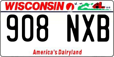 WI license plate 908NXB