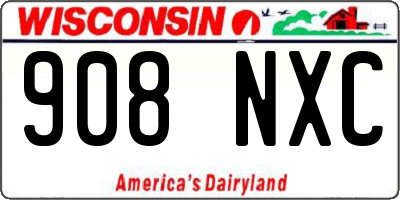WI license plate 908NXC