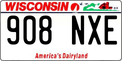 WI license plate 908NXE
