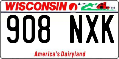 WI license plate 908NXK