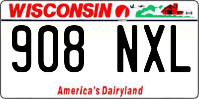 WI license plate 908NXL