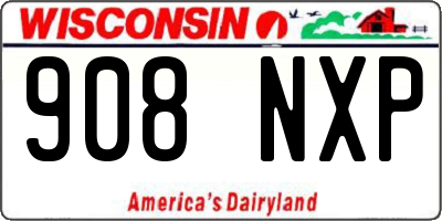 WI license plate 908NXP