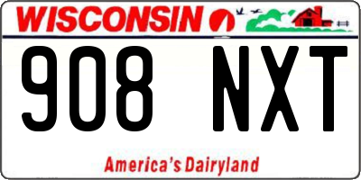WI license plate 908NXT