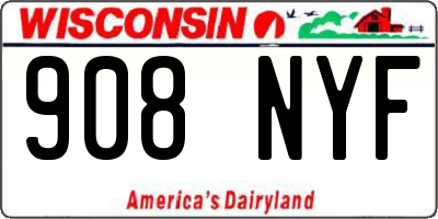 WI license plate 908NYF
