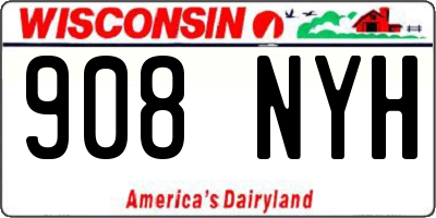 WI license plate 908NYH