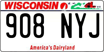 WI license plate 908NYJ