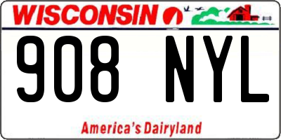 WI license plate 908NYL