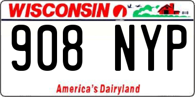 WI license plate 908NYP