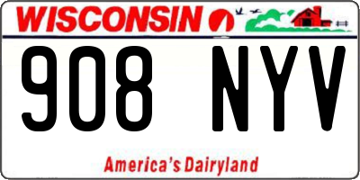 WI license plate 908NYV