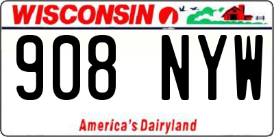 WI license plate 908NYW