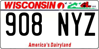 WI license plate 908NYZ