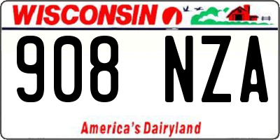 WI license plate 908NZA